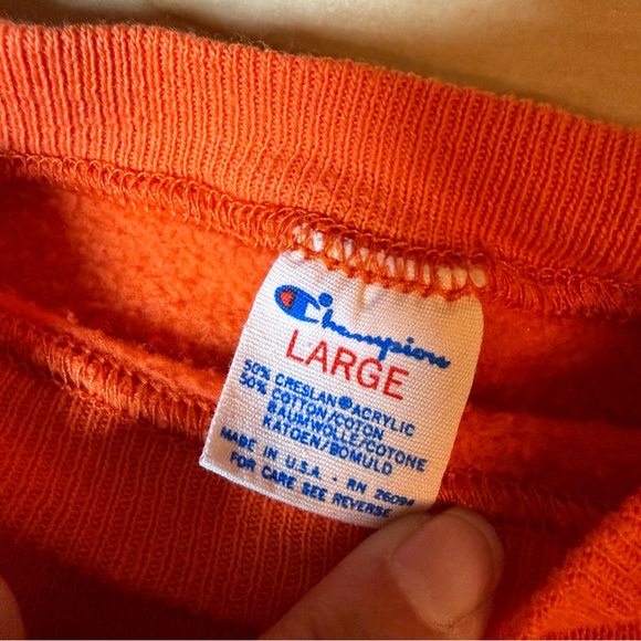 Champion Orange 80’s Denver Broncos Crewneck Sweater - Picture 3 of 6